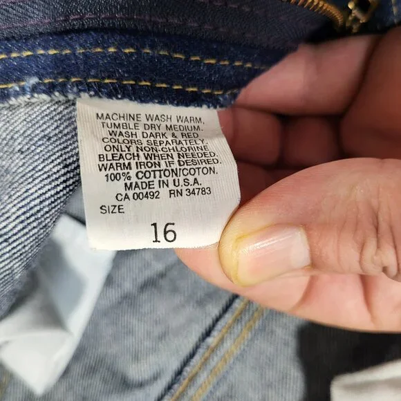 Vintage LL Bean Dark Wash Denim Jean Skirt Made in Maine - USA / Size 16 - Picture 8 of 16